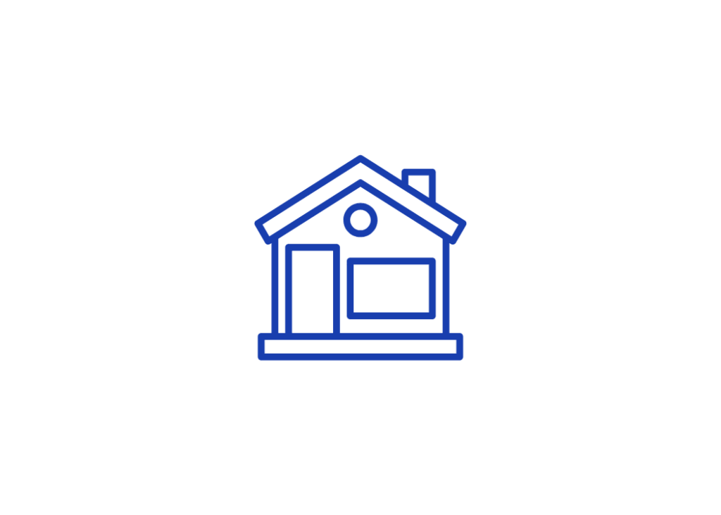 blue logo house